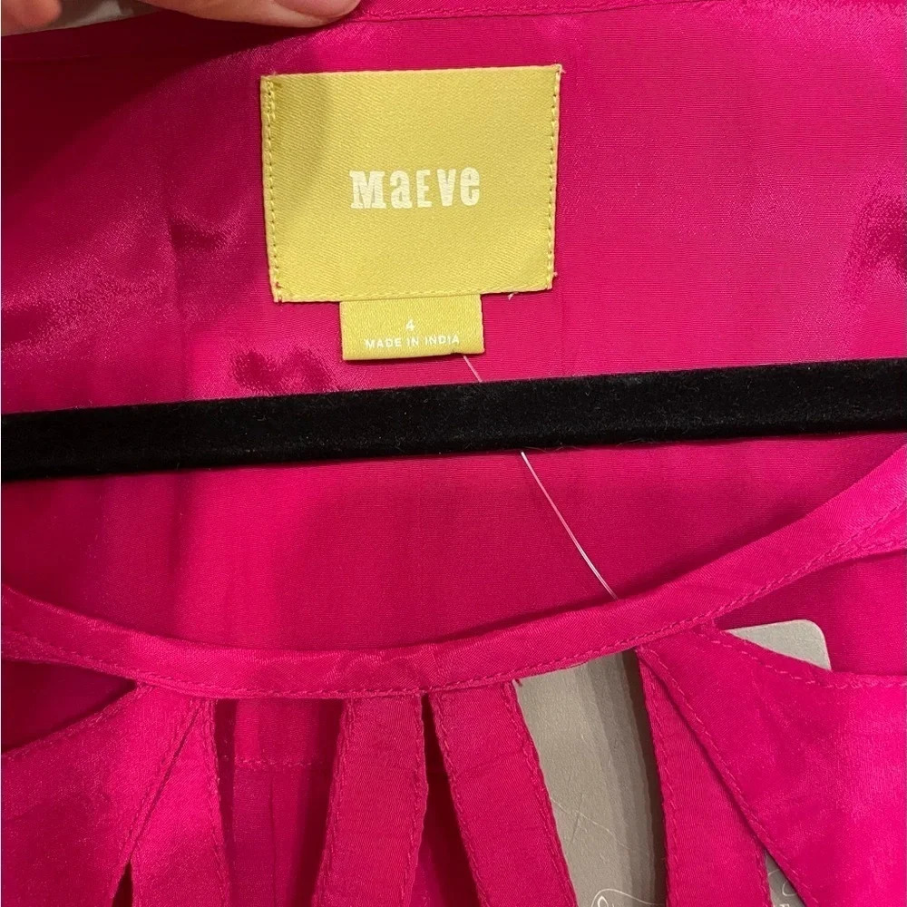 Maeve - Anthropologie | Women's Magenta Pink Lightweight Cutout Blouse Size 4 - Picture 2 of 6